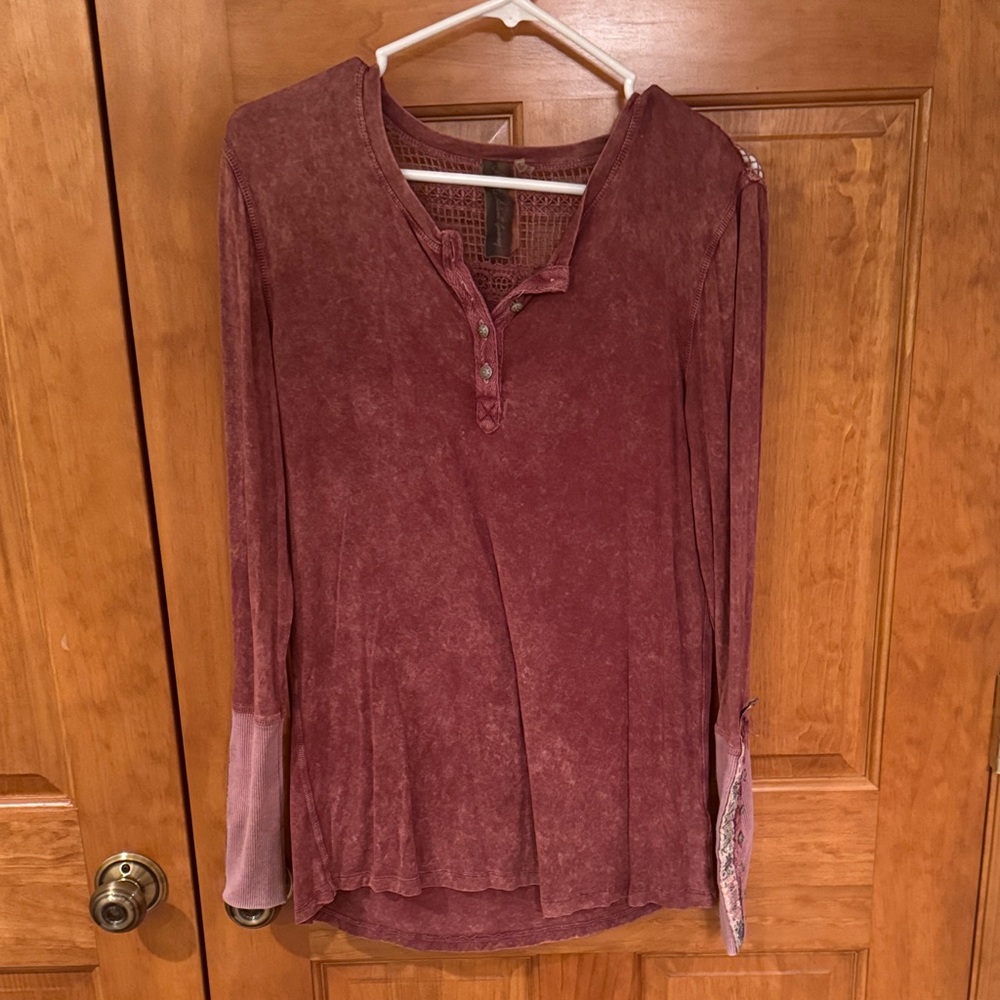 Elegant Burgundy Long Sleeve Top